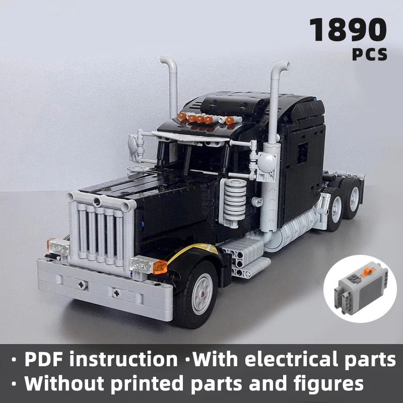 Alta rendimiento 1:21 gran plataforma Clase 8 camiones ladrillos funciones de potencia bloques motor eléctrico edificio moc exclusivo klocki pantalla