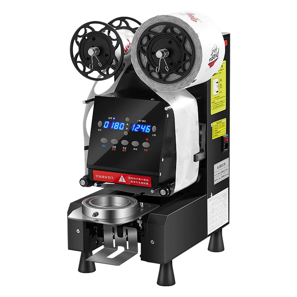 Fully Automatic Sealing Machine for Paper and Plastic Cups Commercial 90/95 Caliber Bubble Milk Tea Beverage Sealing Machine