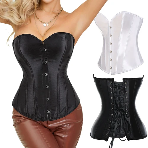 Imagen 1 del producto Corsés góticos de realce para mujer, corpiño con tirantes, ropa de fiesta para discoteca, silueta adelgazante, Sexy, deshuesada, S-6XL