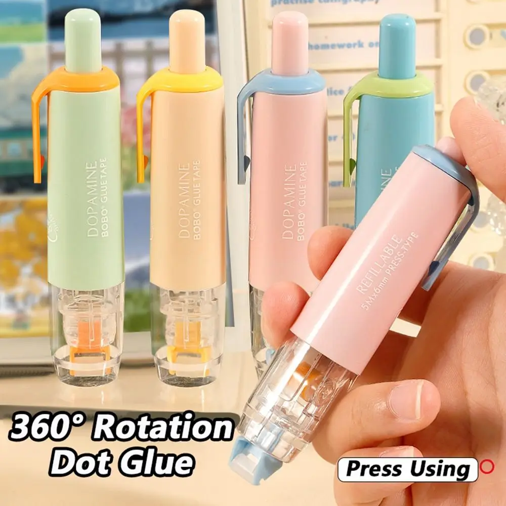 360度回転ヘッドドットグルーテープ大容量DIYスクラップブッキング両面粘着テーププレスグルーテープペン使用