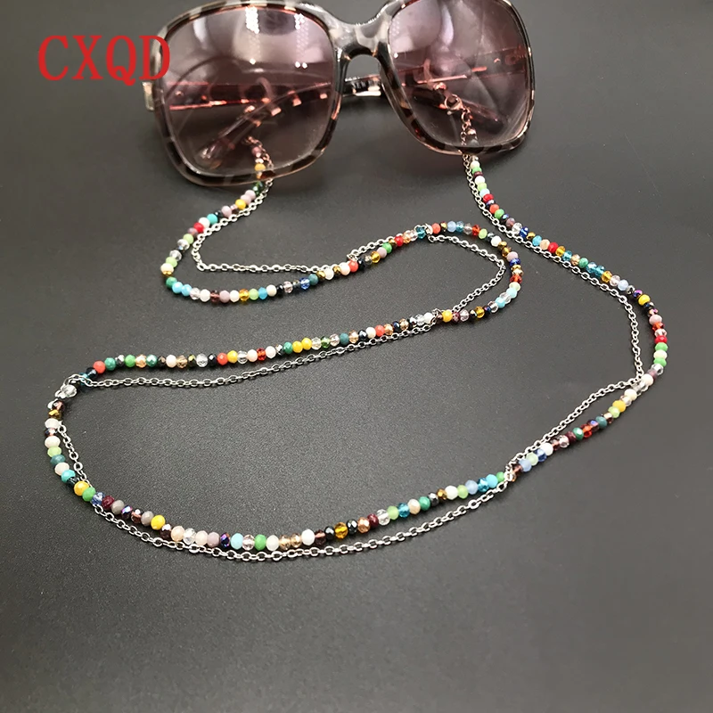 Double Layer Stainless Steel Original Design High-Quality No Fade 3mm Beaded Glasses Chain for Women Casual Eyeglass Strap Gifts