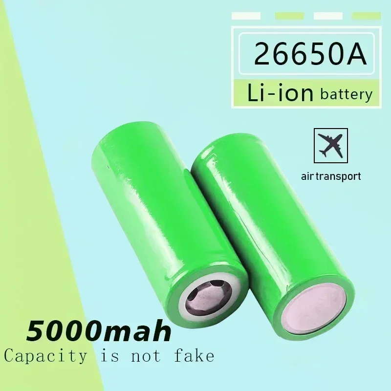 100% New 26650 Battery 3.7V 5000mAh Li-ion Rechargeable Bettery for LED Flashlight Torch Li-ion Battery Accumulator Battery