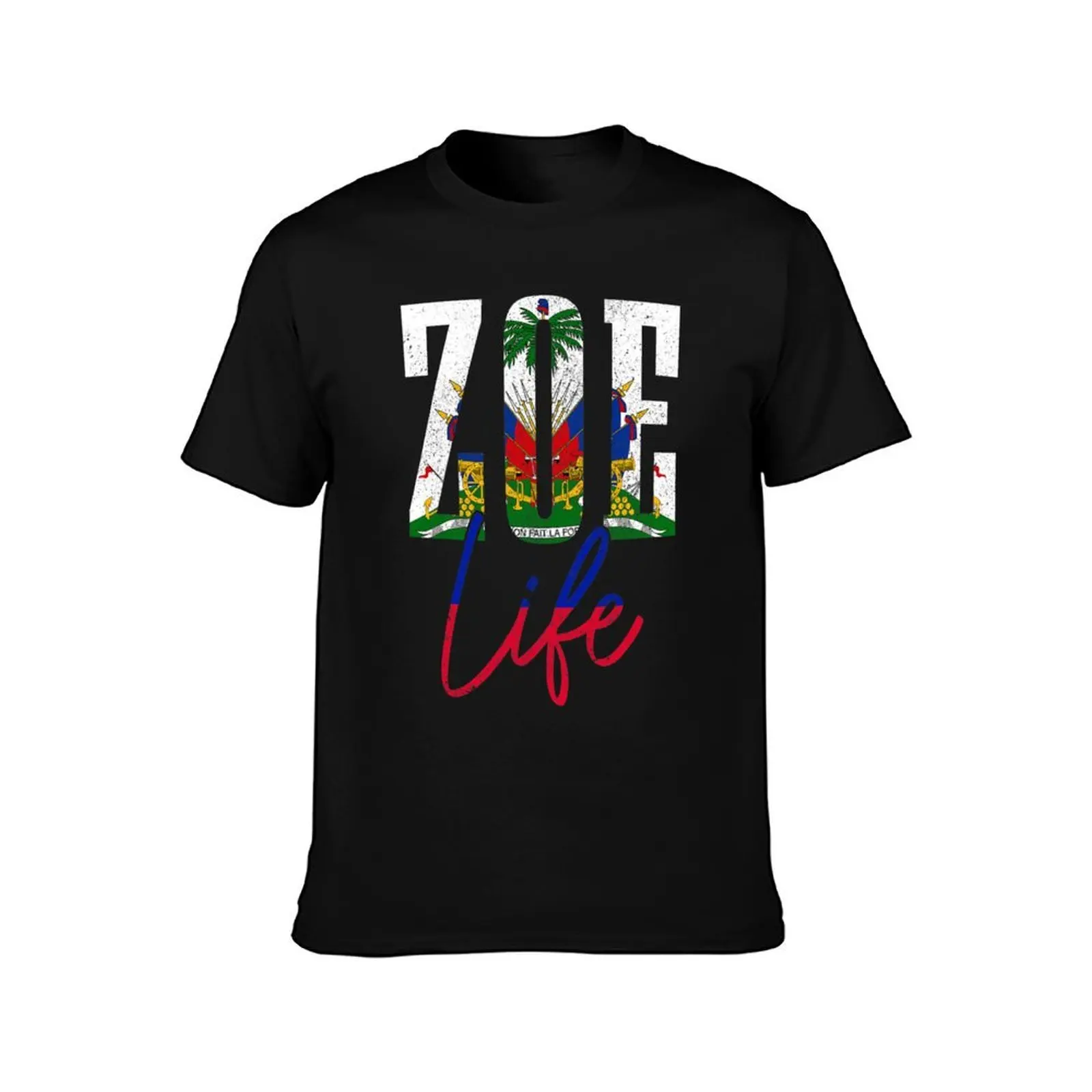 Haiti Flag Zoe Haitian Life Pride Vintage Haiti T-Shirt, Summer Casual Cotton Tee, Oversized Streetwear Tops, Unisex Men Women