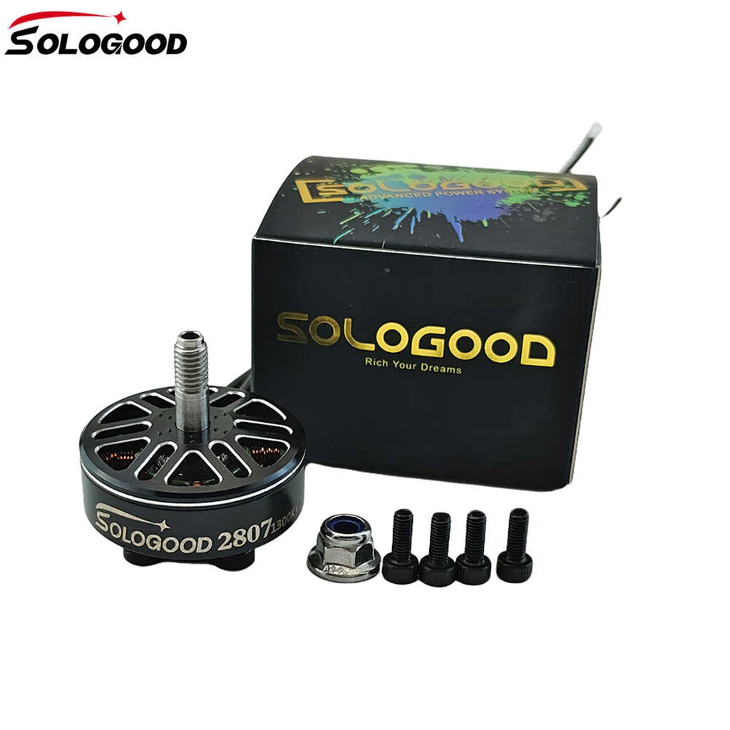 SoloGood 2807 1300KV FPV Brushless Motor 4~6S Lipo 5mm Output Shaft for 7inch Propeller Long Range Drone Quadcopter