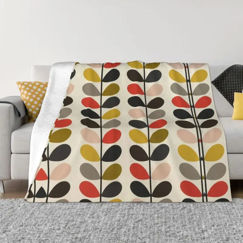 

Orla Kiely Multi Stem Blankets Warm Flannel Flowers Floral Abstract Throw Blanket for Home Bedroom Sofa