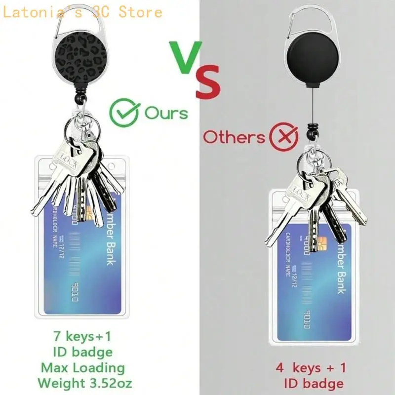 Coordinated Badge Holders Lanyard Set with Carabiner Reels and Hook X3UB