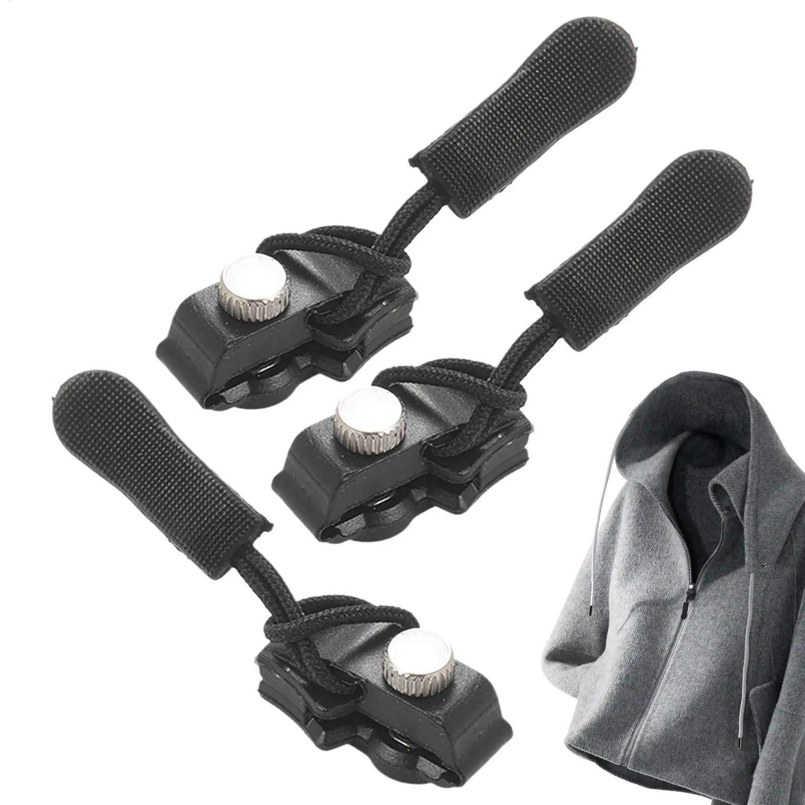 3Pcs Zipper Repair Kit Detachable Zipper Pulls for Bags Coats Clothes Shoes No Tools Needed Replacement Zipper Heads