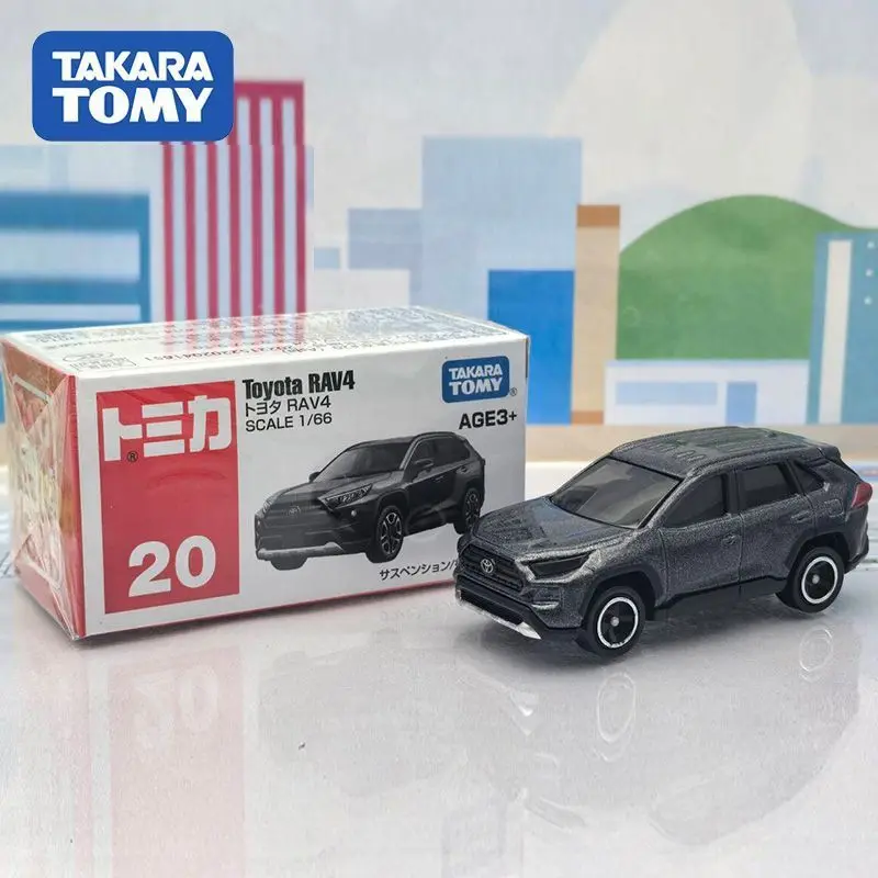

Коллекционная модель автомобиля TAKARA TOMY Tomica Diecast, красно-белая, № 20, Toyota RAV4, с открывающимся багажником, игрушечный автомобиль