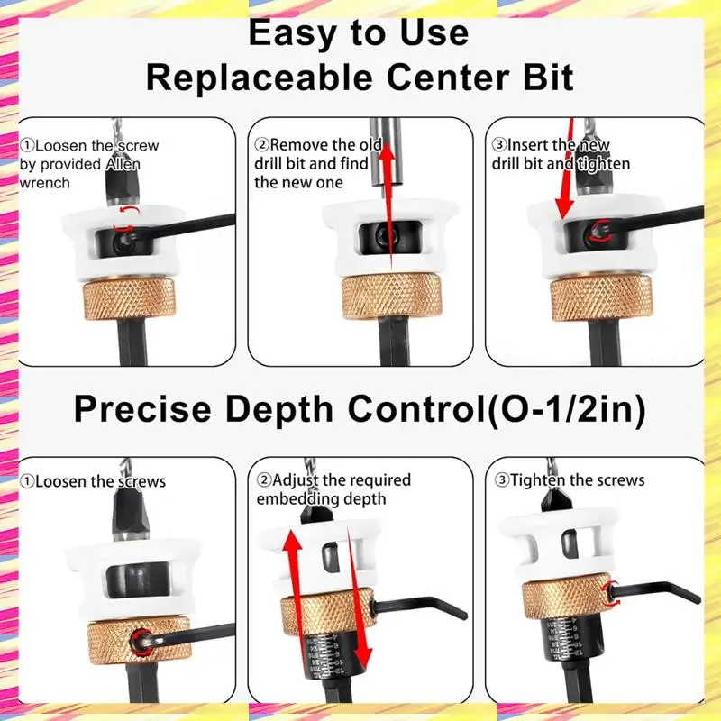 

Набор сверл с зенковкой ABJJ, 4 шт., с ограничителем глубины трения и сменным сверлом HSS M2, сверлом для зенковки