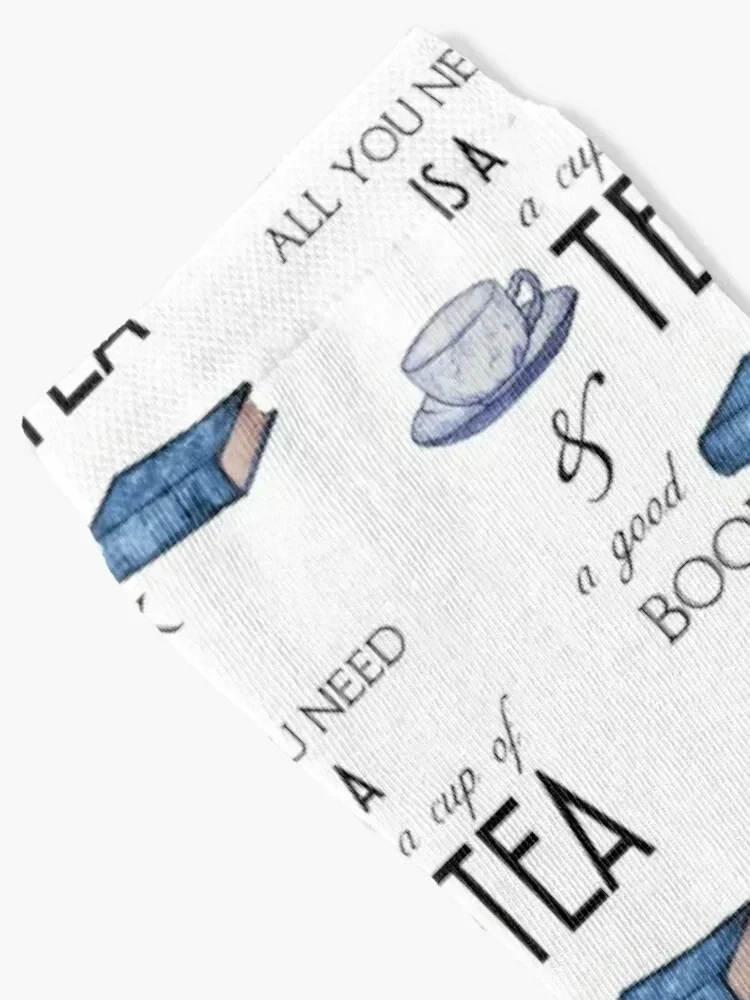 Books and Tea for Cozy Reading Socks Antiskid soccer compression Sports designer brand Woman Socks Men's