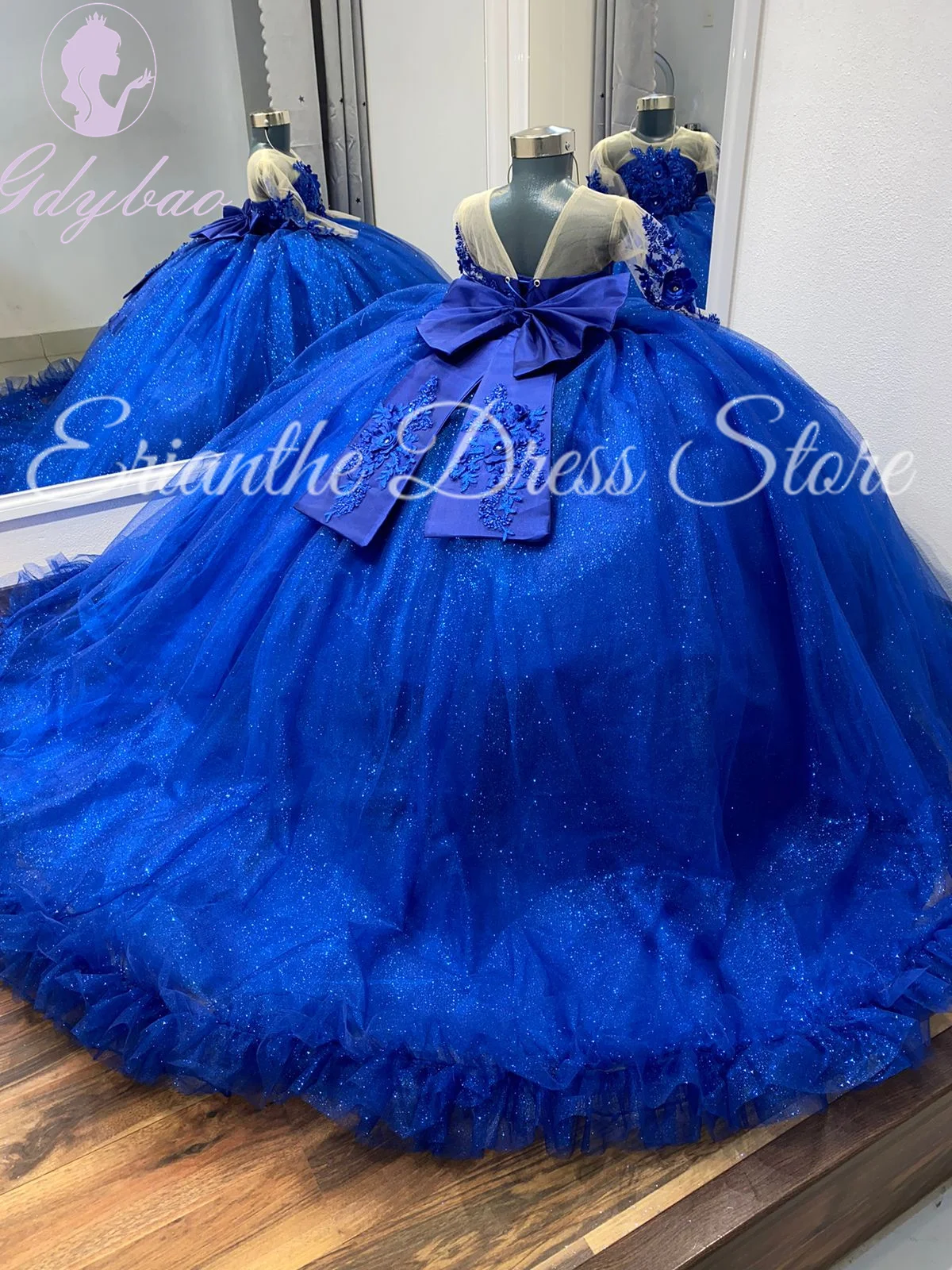 

Flower Girl Dress For Wedding Sparkling Tulle Puffy Applique Princess Kids Birthday Party First Communion Ball Gowns Customized