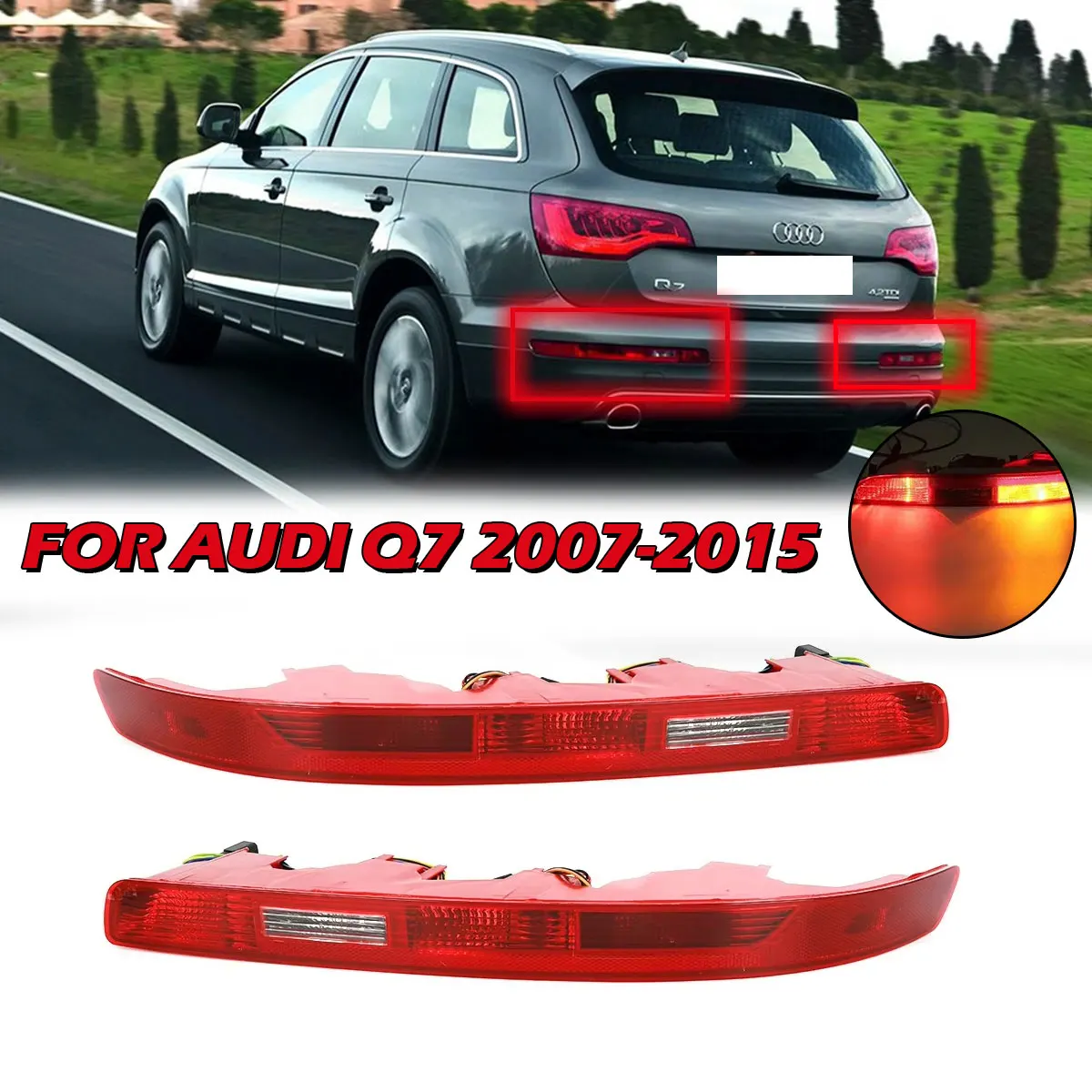 Rear Bumper Tail Light For AUDI Q7 2007-2015 2009 2010 2011 2012 2013 2014 Brake Stop Reverse Signal Lamp With Bulbs Car Lights