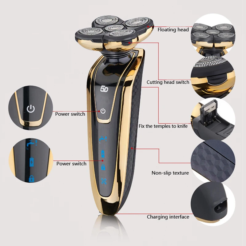 Electric Razor Rechargeable Shaving Machine Electric Shaver For Men Shaver Beard Razor Wet-Dry Use Beard Trimmer Hair Trimmer