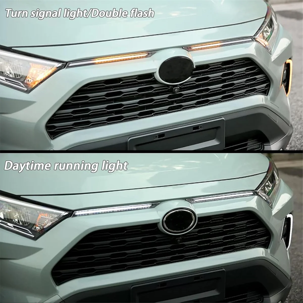 

Автомобильные решетки, светодиодные дневные ходовые огни для Toyota RAV4 2019-2023, последовательный желтый указатель поворота