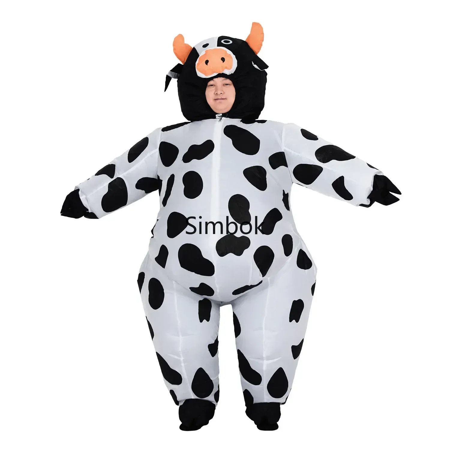 Cow Inflatable Clothing Black and White Flower Walking Cartoon Dolls Perform Funny Christmas Animal Costumes