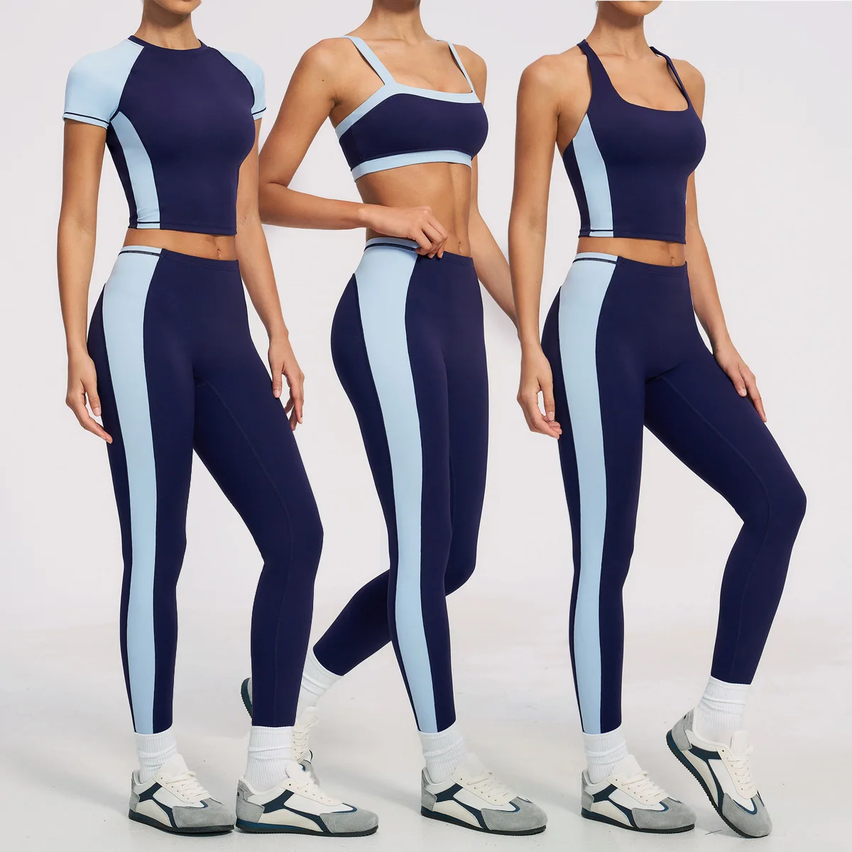 Yoga Suit 2PCS Women Tracksuits Sports Outfits Gym Clothes Sports Bra Suits Female Short-sleeved Workout Yoga Set Athletic Wear