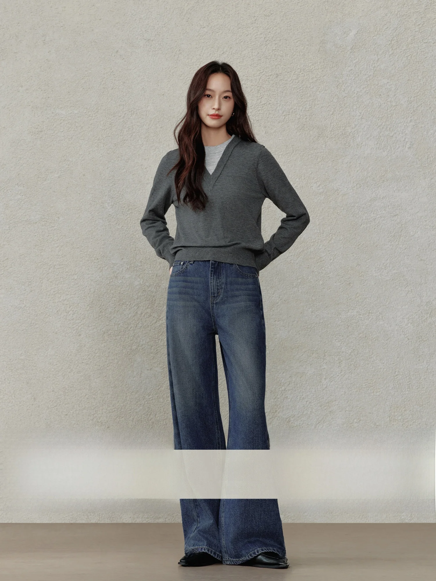 

Синие женские джинсы с высокой талией, свободные, прямого кроя, повседневные, удобные, из синего денима, для весеннего сезона