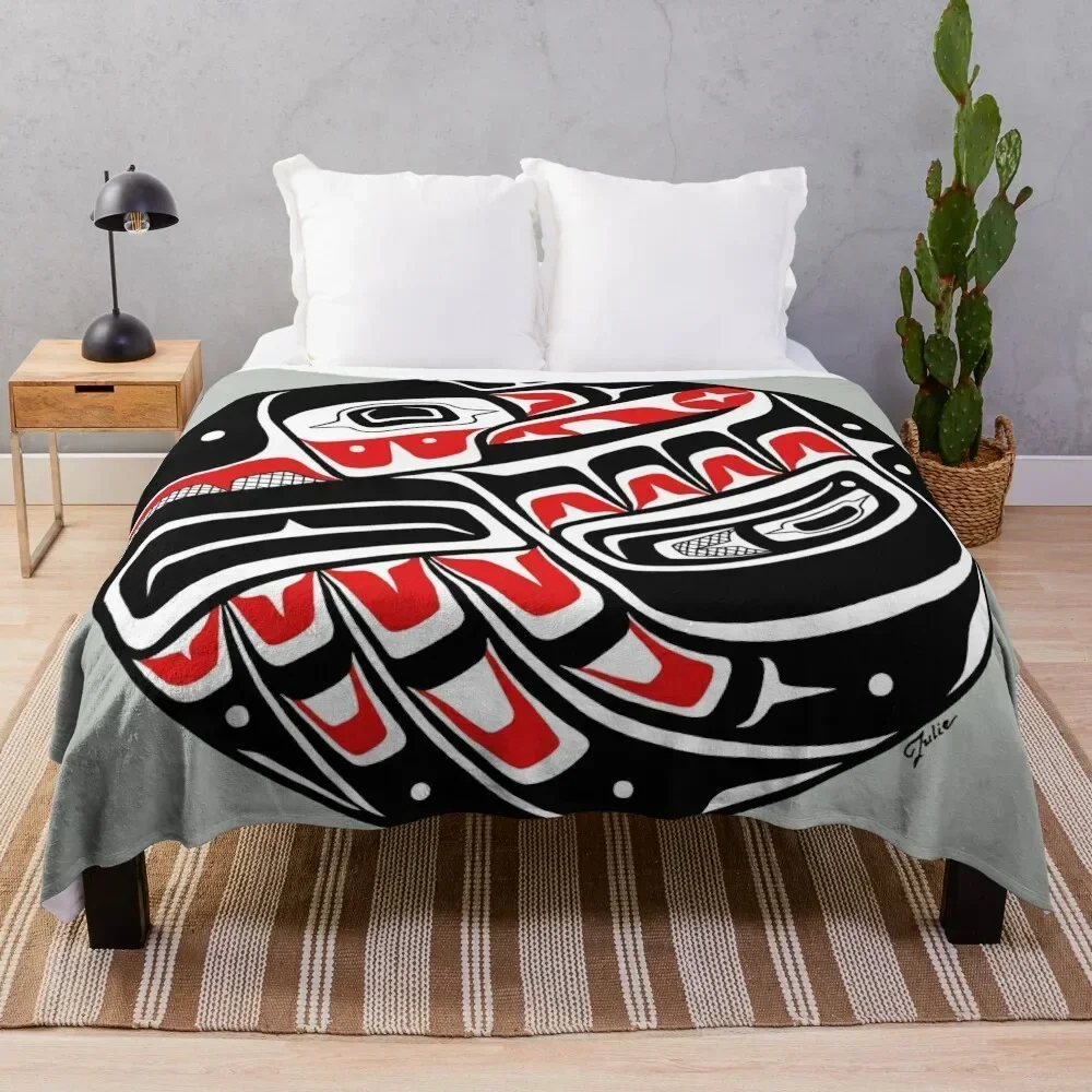 

Raven Steals The Sun - PNW style Throw Blanket Soft Breathable Blanket for Night Sleeping
