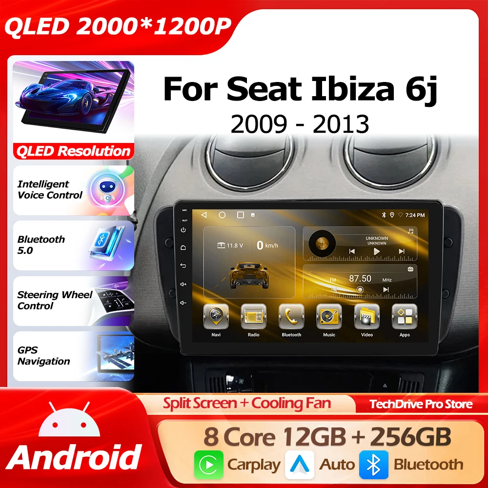 

Для Seat Ibiza 6J 2009-2013: Android 16, Wi-Fi, GPS-навигация, беспроводной CarPlay, Auto, интеллектуальный мультимедийный плеер, Bluetooth, 4G