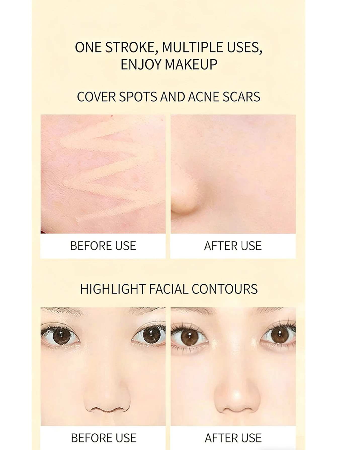 Concealer Pen Natural Cover Dark Circles Corrector Brighten Face Contour Concealers Stick Moisturizing eye concealer Makeup Cosm