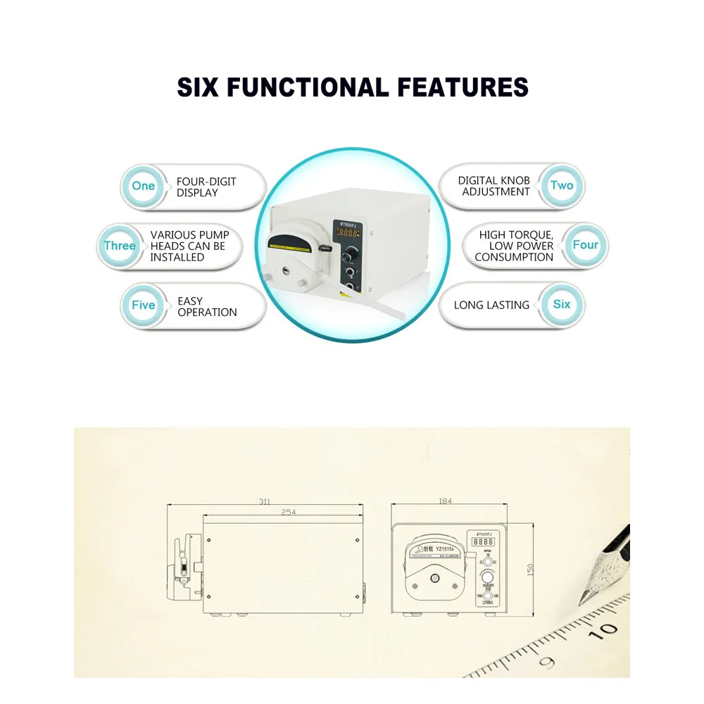 

220 В/110 В лабораторный интеллектуальный перистальтический насос с отключением питания, хирургический медицинский перистальтический трубчатый насос 0,007-6000 мл/мин, новинка 2023 года