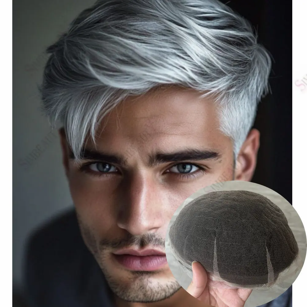 

1b80 Серый Черный Блондин Мужской Парик Полный Кружевной Мужской Протез Волос Человеческие Волосы Парик для Мужчин Дышащие Прочные Отбеливающие Узлы Парики