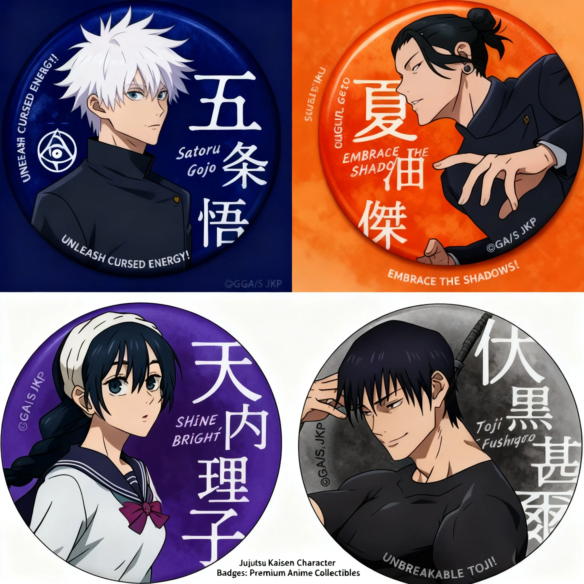 

Anime Jujutsu Kaisen Badge Set Featuring Fushiguro Megumi Gojo Satoru Geto Suguru Amanai Riko Cosplay Pin Brooch Accessory