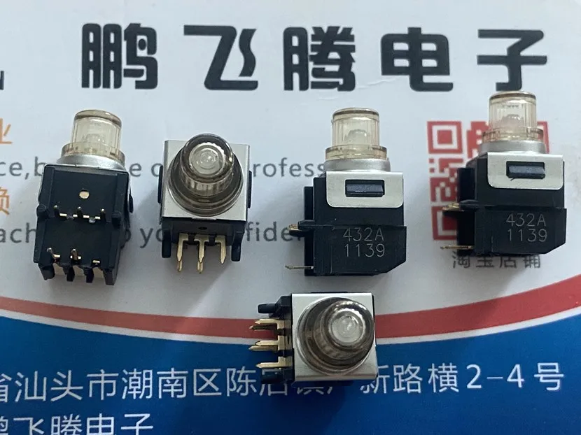 

1PCS American horizontal 5-pin side touch switch K5V4YG43SP3 yellow green dual light emitting button waterproof and dustproof
