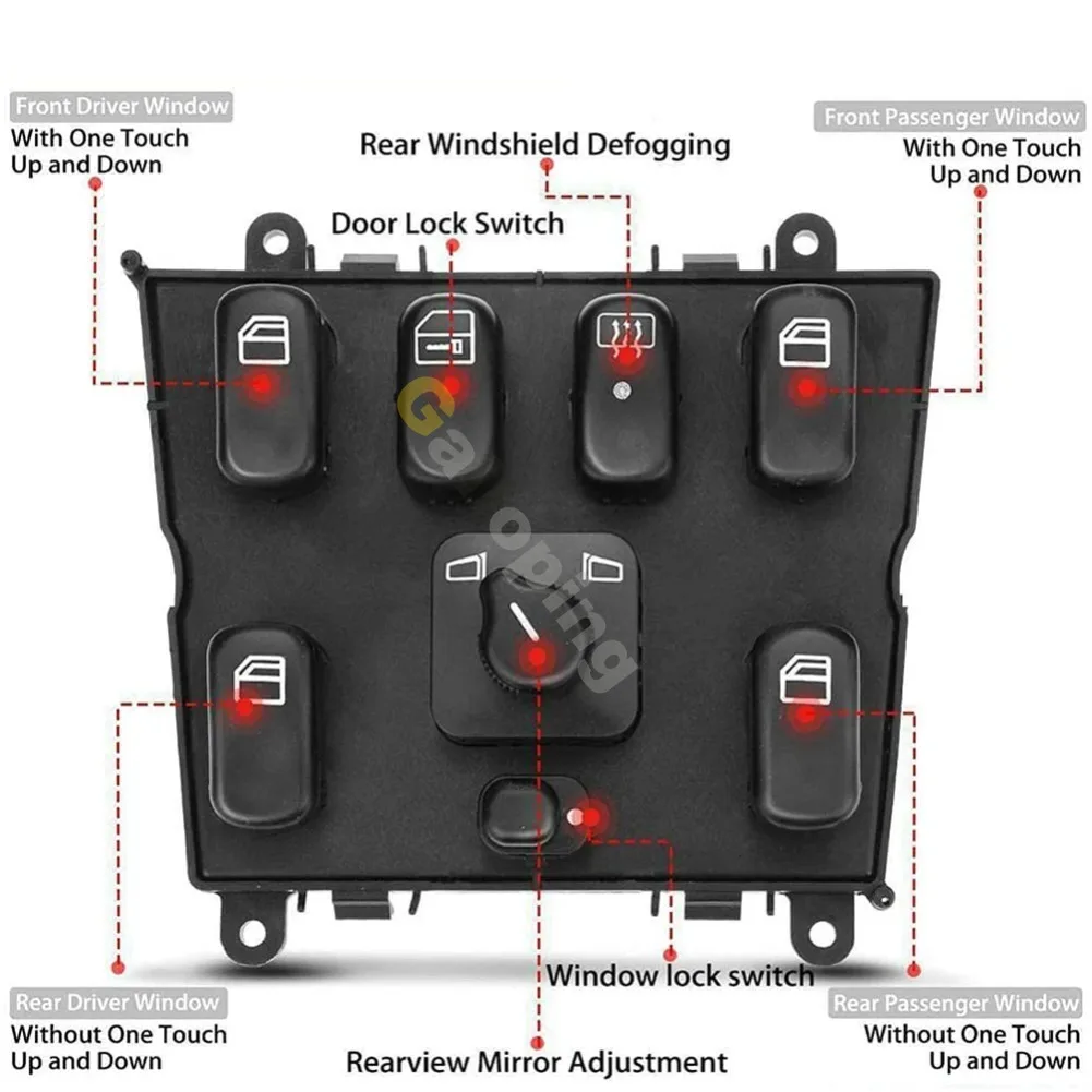 Car Accessories Power Window Control Combined Switch Door Lock Central Button for Mercedes W163 ML Class 1998 - 2005 1638206610