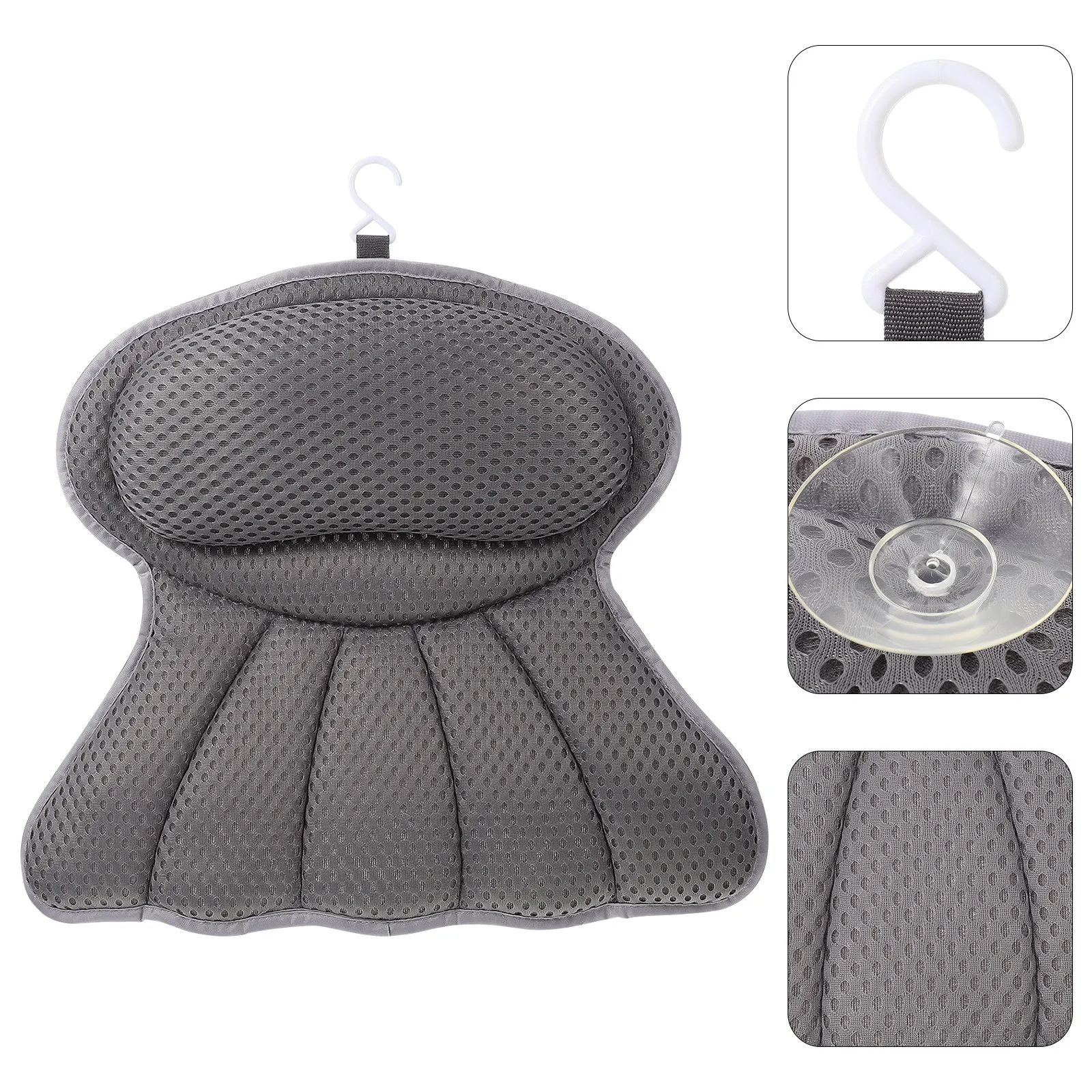 

1Pcs Foldable Travel Friendly Bathtub Pillow Fish Tail Shape for Maximum Comfort Head Neck Support in Tub Spa Bath Home Shower