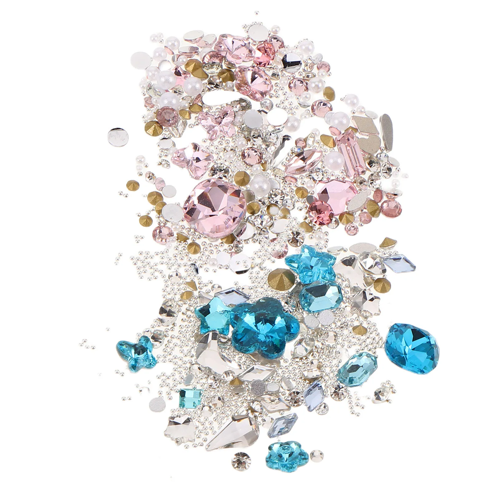 

2 Sets Nail Art Accessories Flatback Rhinestone Crystal Charms DIY Rhinestones Decor