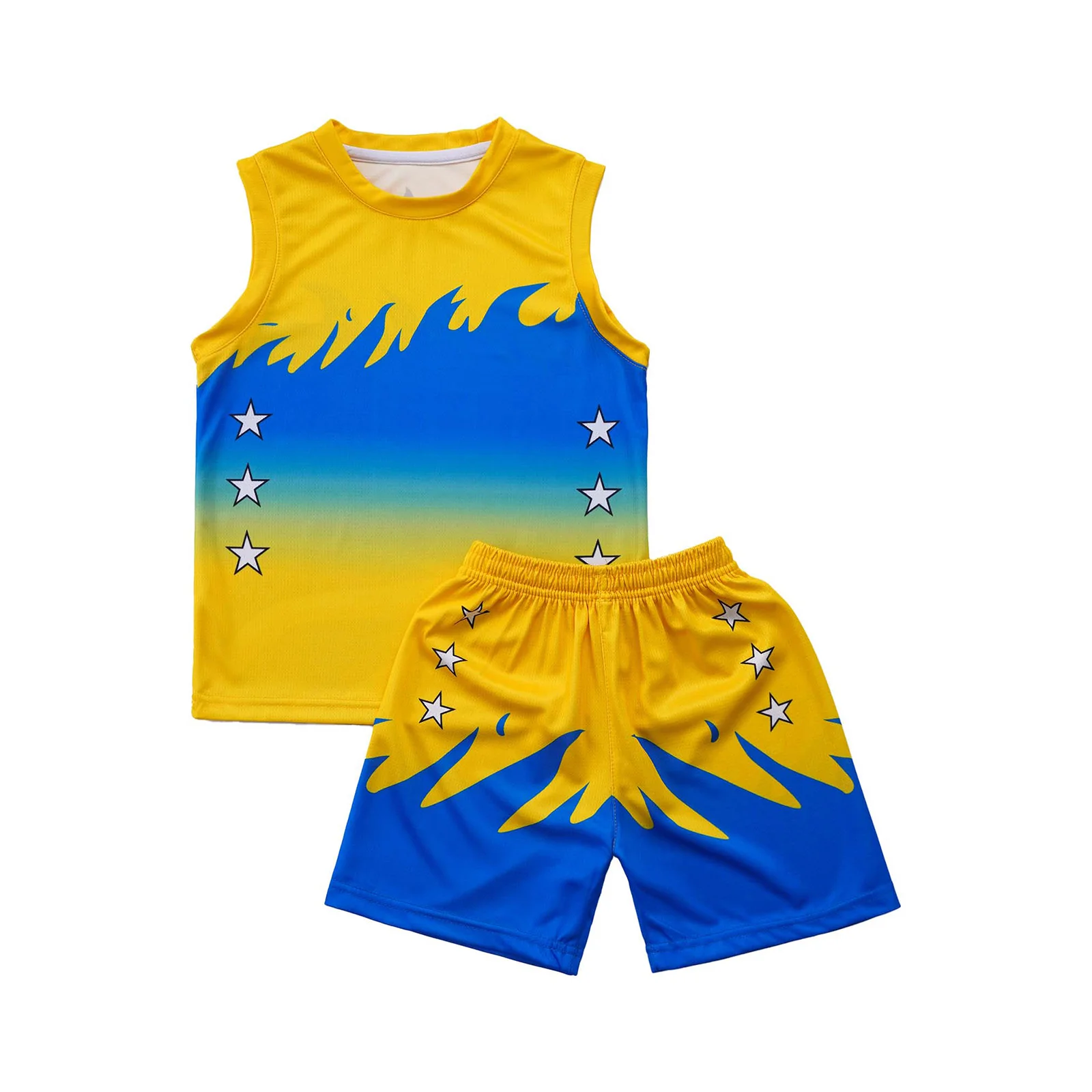 Immagine 6: Completo sportivo da allenamento per basket per bambini per ragazzi, uniforme da calcio, canottiera senza maniche + pantaloncini, abbigliamento per bambini, tuta