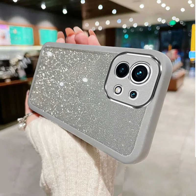 Bling Case For Xiaomi Mi 11 Lite 5G,Lens protection Cover For Xiaomi Mi 9 11 12 12T 13 10T Lite 9T Pro Shockproof Glitter Case