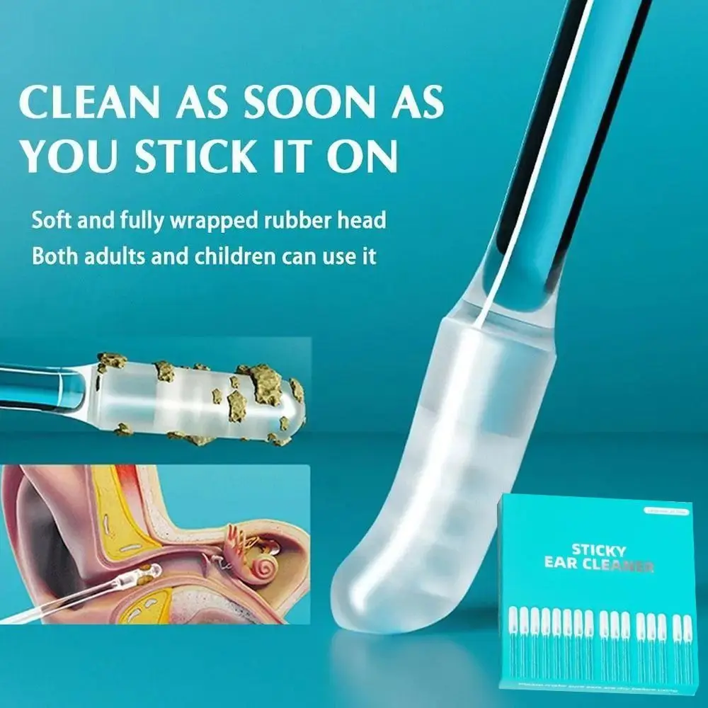 24Pcs/box Small/Large Disposable Sticky Ear Swabs Pick Reusable Ear Cleaner Silicone Ear Wax Removal Tool Earwax Remover