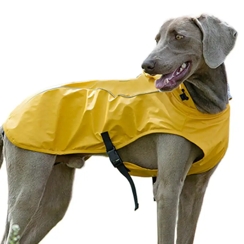 Chubasquero para perro, Poncho con capucha y tiras reflectantes, chaqueta para la lluvia para mascotas, capa, ropa a prueba de agua, hebillas ajustables