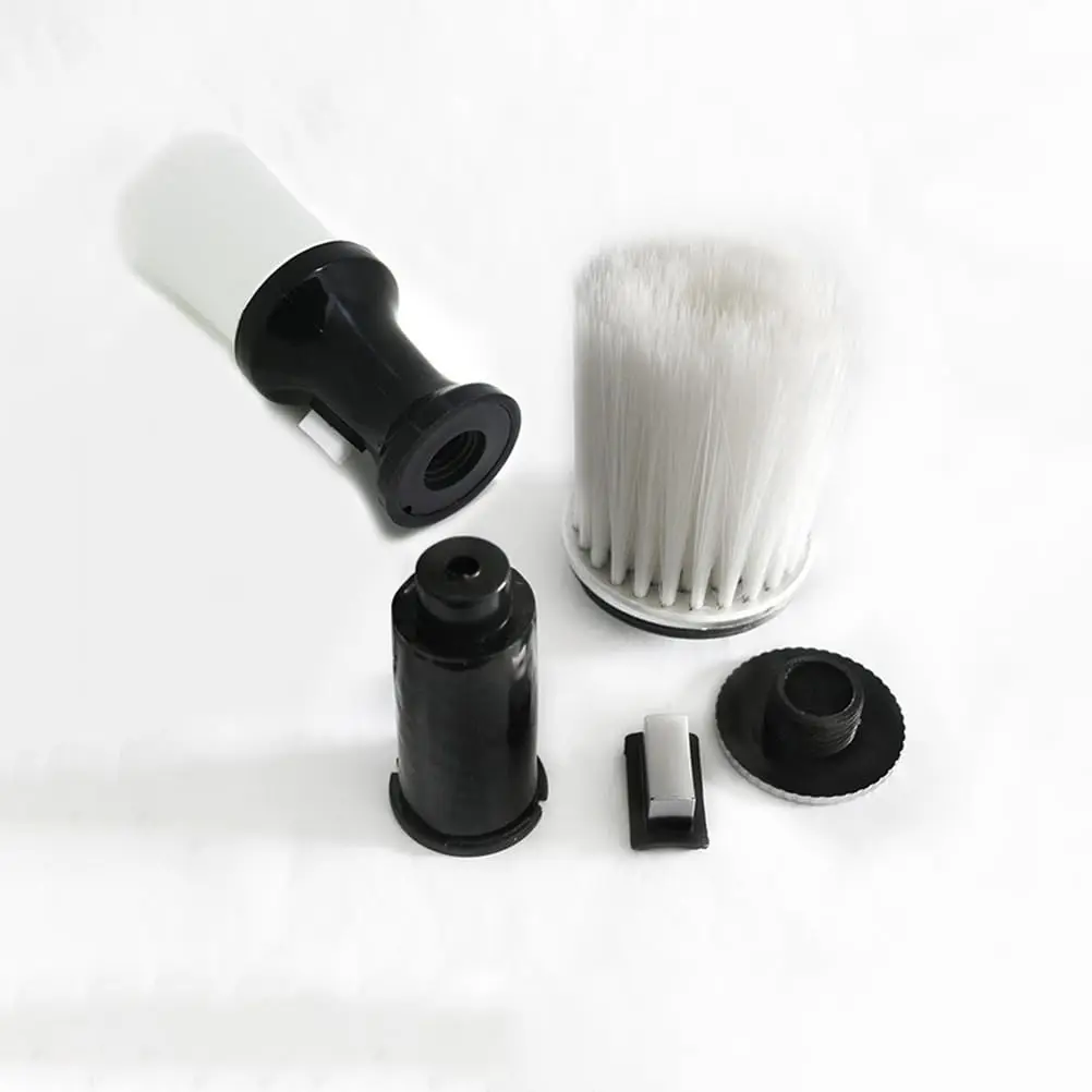 Professionelle Friseurbürste und Nacken-Staubwedel, weiche Wildschweinborsten, Haarschneide-Reinigungsbürste für Salon-Haarschneidemaschinen-Werkzeug (schwarz/weiß) – Detail 21