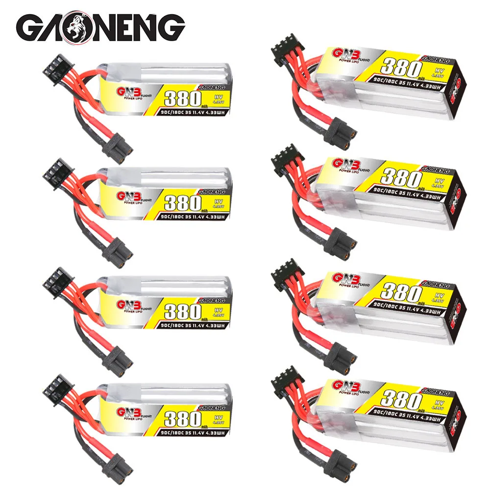 

HV Max 180c GNB 3s 380mAh Lipo батарея для RC вертолета квадрокоптера FPV гоночный Дрон запасные части 11,4 v аккумуляторная батарея