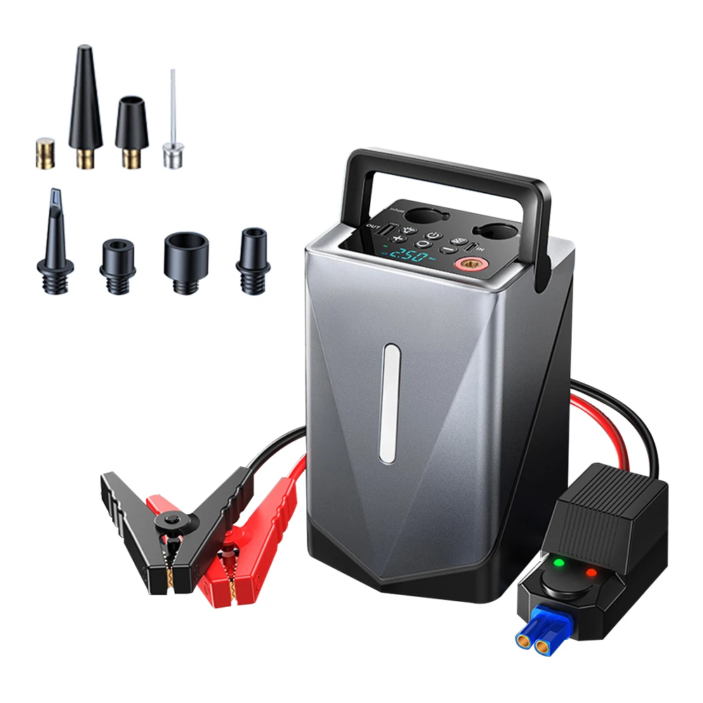 Portable Car Jump Starter Multi-Functional Car Battery Jump Starter with 150PSI Tire Inflator Car Air Compressor Auto Accessorie