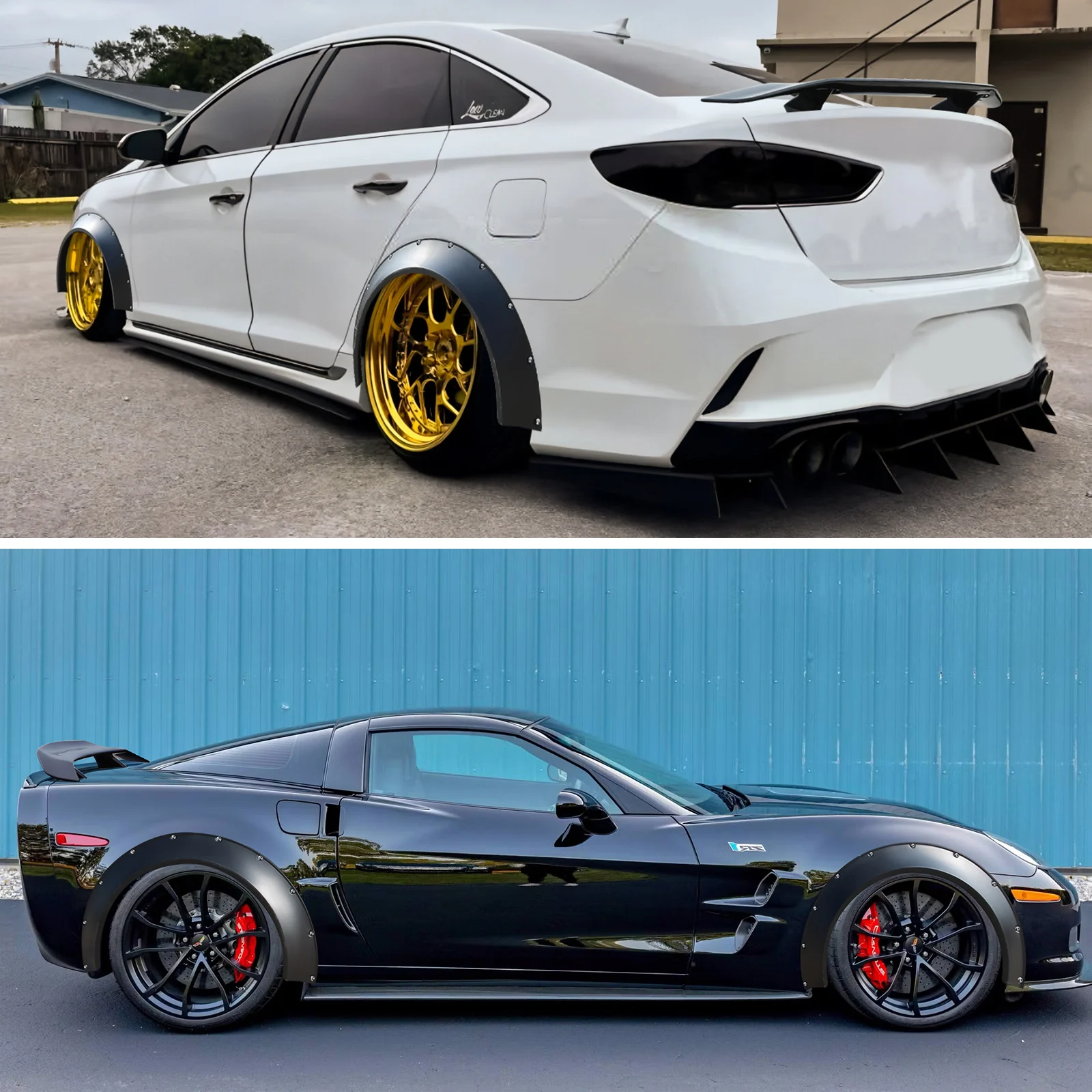 ชุดแต่งโป่งล้อแบบ Wide Body สำหรับ Chevrolet Corvette C3 C4 C5 C6 จำนวน 4 ชิ้น