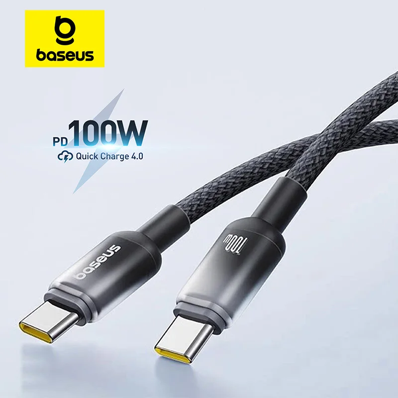 Baseus 100W USB C Cable For IPhone 17 16 15 Pro Max Type C Cable For Laptops Fast Charging Cable Type C For xiaomi Samsun Huawei
