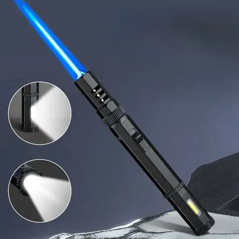 Briquet torche à gaz butane portable, odorde soudage à haute température, poignées multifonctionnelles, éclairage amovible, extérieur, allume-cigare, 2025