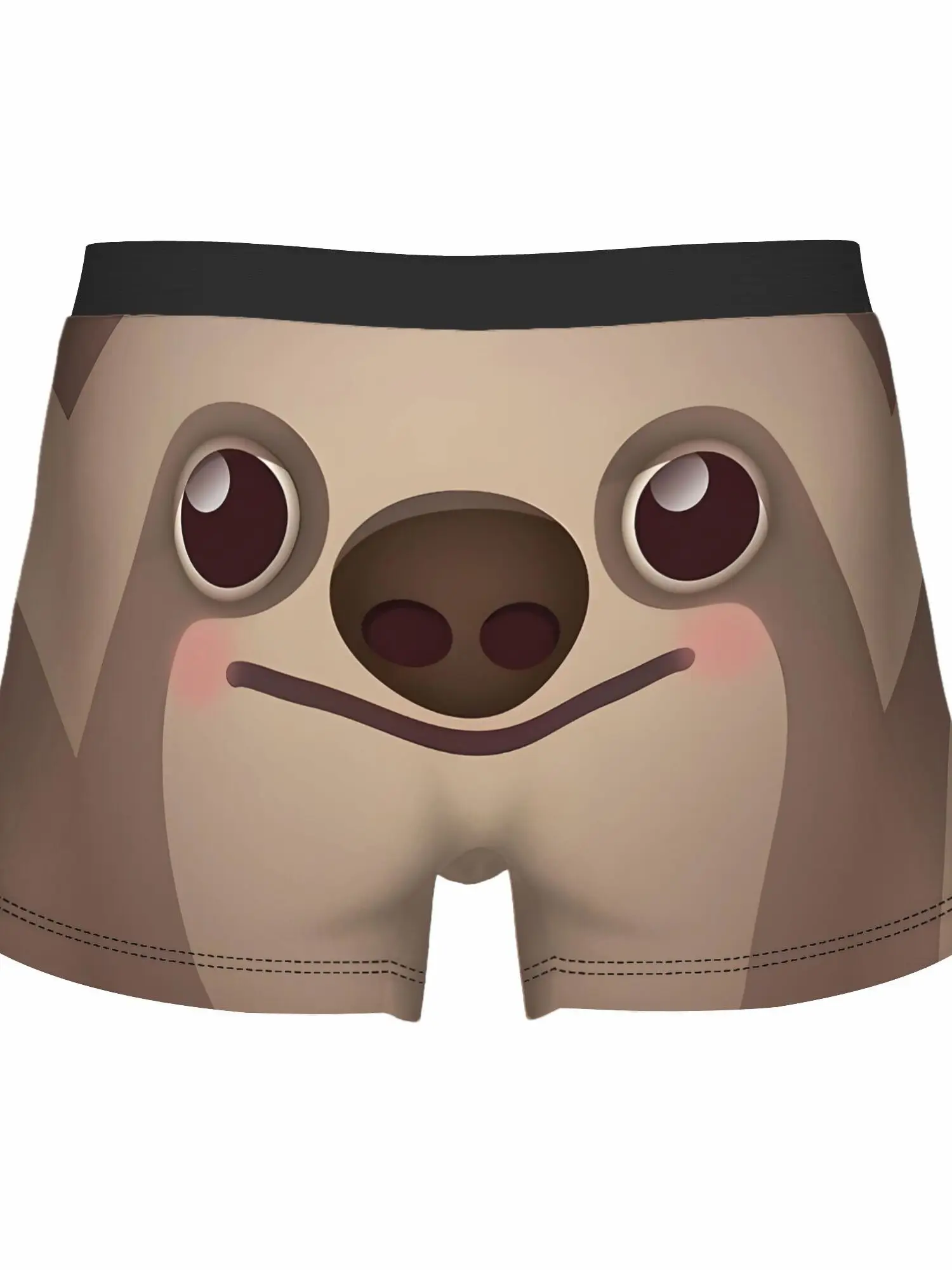 Lazy Sloth Hanging Branch Sleeping Funny Animal Creative Men'S Trunks Black Border Underwear, Unique Animal Graphic