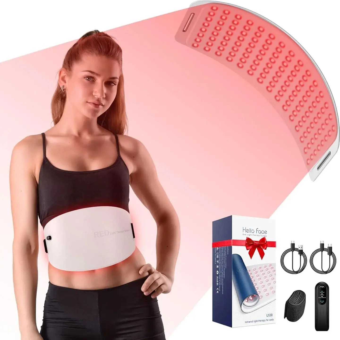 

Hello Face L120 LED 630 nm Red Light Therapy Pad 850nm Near Infrared Lamp Relieve Pain Heating Panel
