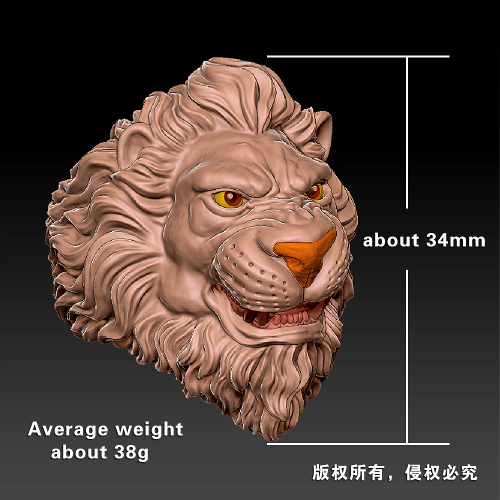 

Кольцо из стерлингового серебра 925 пробы с огромным сердитым львом в стиле панк TK428, открытый размер США 8 ~ 15