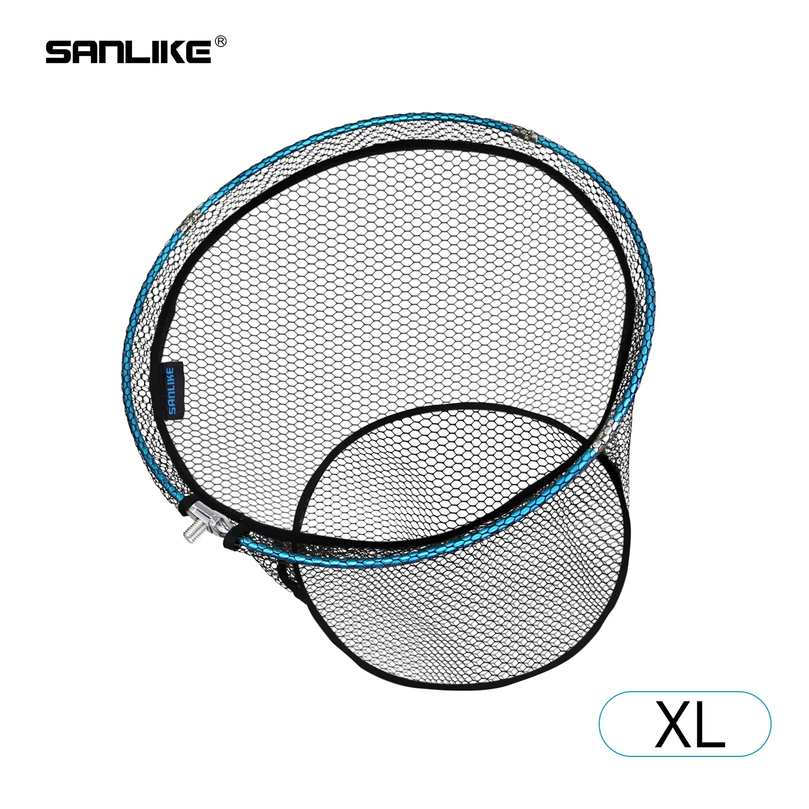 SAN LIKE Folding Fishing Net Frame Rubber Net 12mm Screw Adapter Aluminum Frame, Fishing Net, Folding Bead Frame, Large Dip Net,