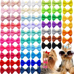 10/20/30pcs Cute Pet Dog Hair Bows Solid Grooming Bows with Rubber Band Gifts for Small Dogs Hand-made Headwear Dog Supplies