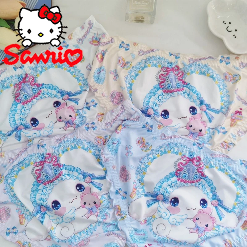 

Sanrio Cinnamoroll Woman's Sexy Lace Panties Cartoon Fashion Girls Cute Print Triangle Pants Sweet Girl Breathable Thin Briefs