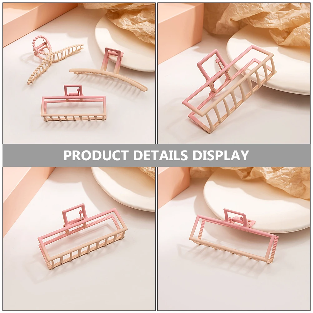 مشبك شعر وردي للنساء، مشبك مخلب معدني لطيف، إكسسوار شعر مريح وخفيف الوزن لتنظيف غسل الوجه والمكياج