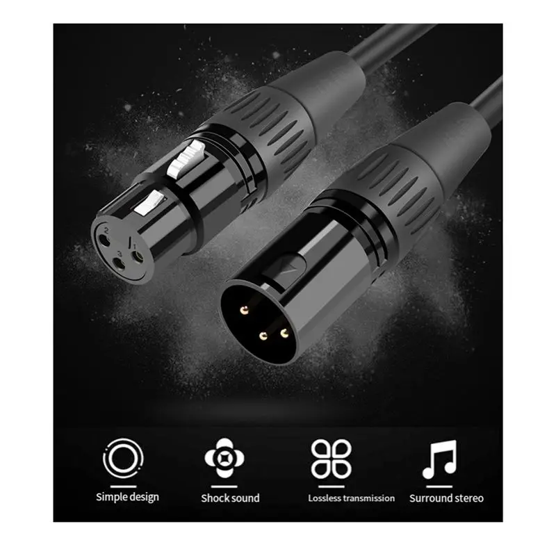 Y47A XLR Audio Cable 1Meter Male to Female Microphone Speaker Connection Sound Cannon Cable for Karaoke Mixer Amplifier