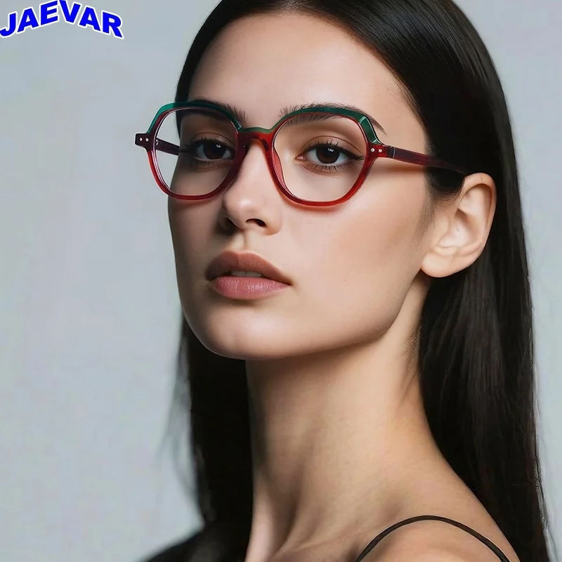 

JAEVAR New TR90 Glasses Frame, Retro and Versatile Women's Eyeglass Frame Blue Light Blocking Optical Prescription Frame LS051
